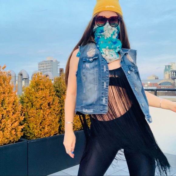 Highway Jeans Plus Distressed Oversized Blue Jacket Vest 2X - Picture 8 of 16